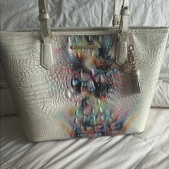 Brahmín Elegant Cream and Multicolor Women's Tote and Wallet Set - Picture 2 of 13